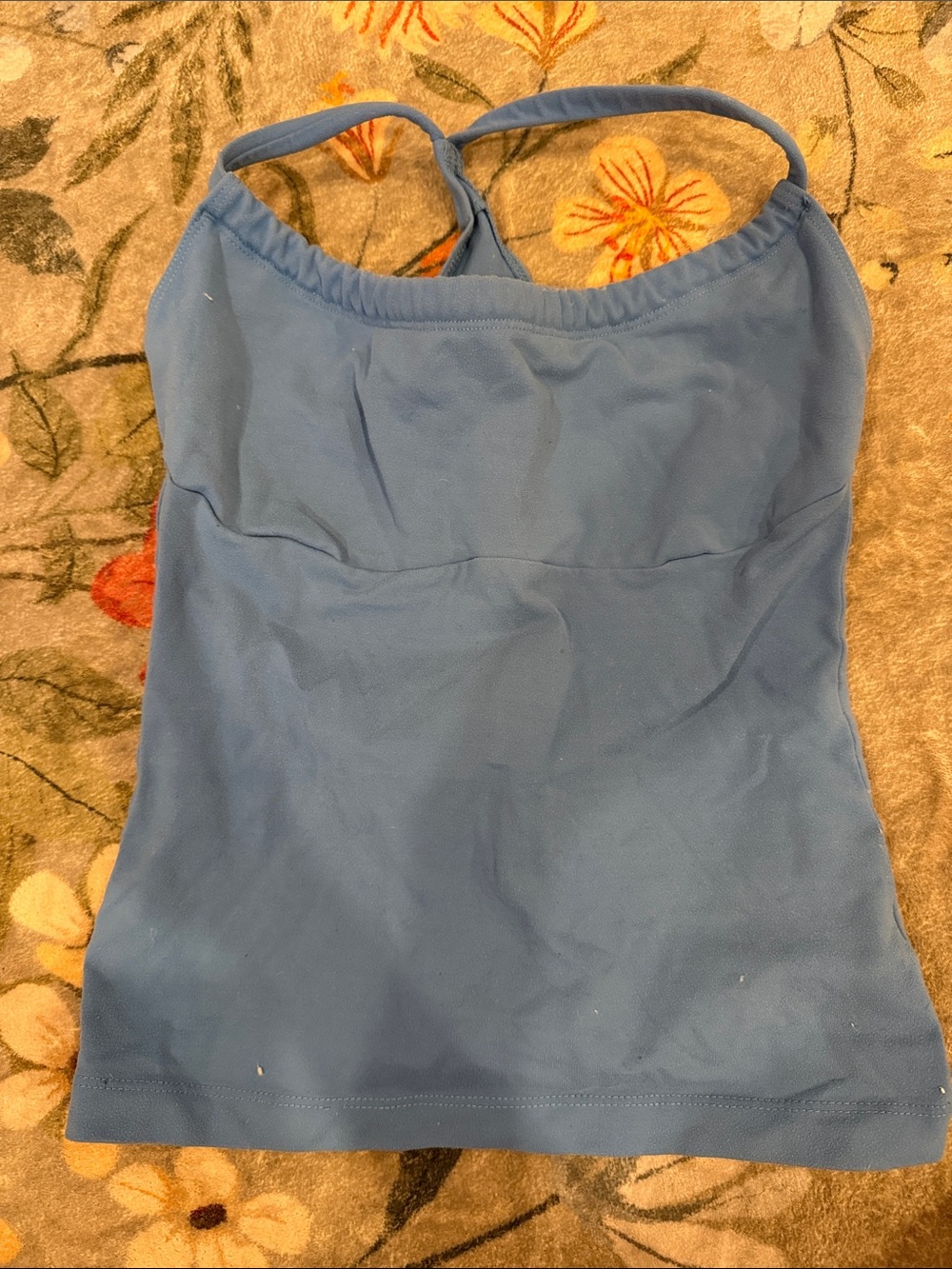 Sleeveless Light Blue Camisole Tank with Shelf Bust
